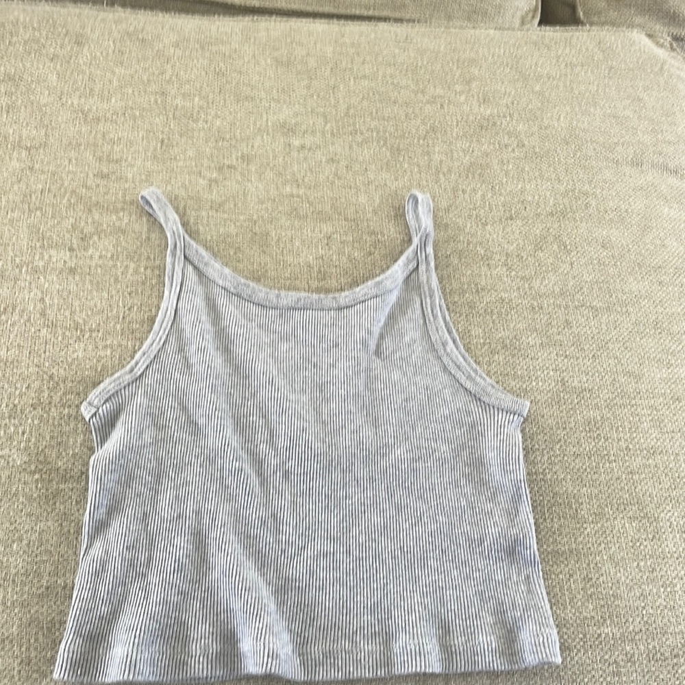 crop top gray brandy melville 100% cotton
